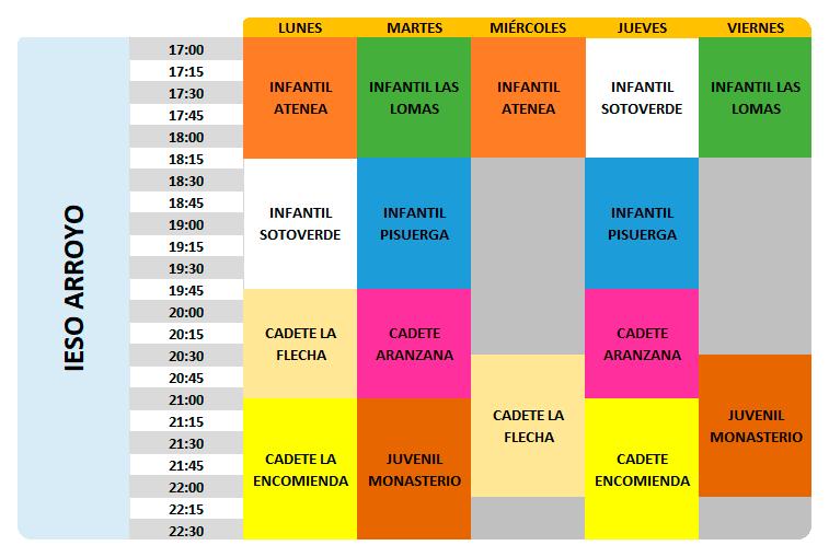 Horarios IESO Arroyo